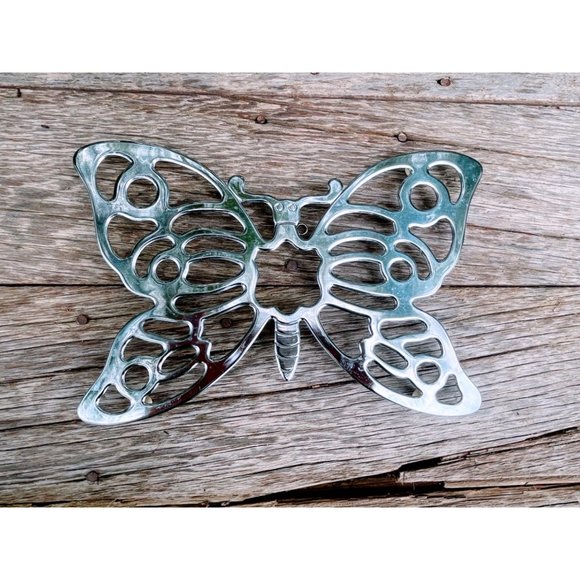 Vintage 1970s Metal Butterfly Footed Trivet Leonard Italy - Picture 11 of 12